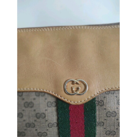 Vintage Gucci Micro GG Monogram 80s Shoulder Purse Crossbody Bag Web Stripe - Picture 14 of 17